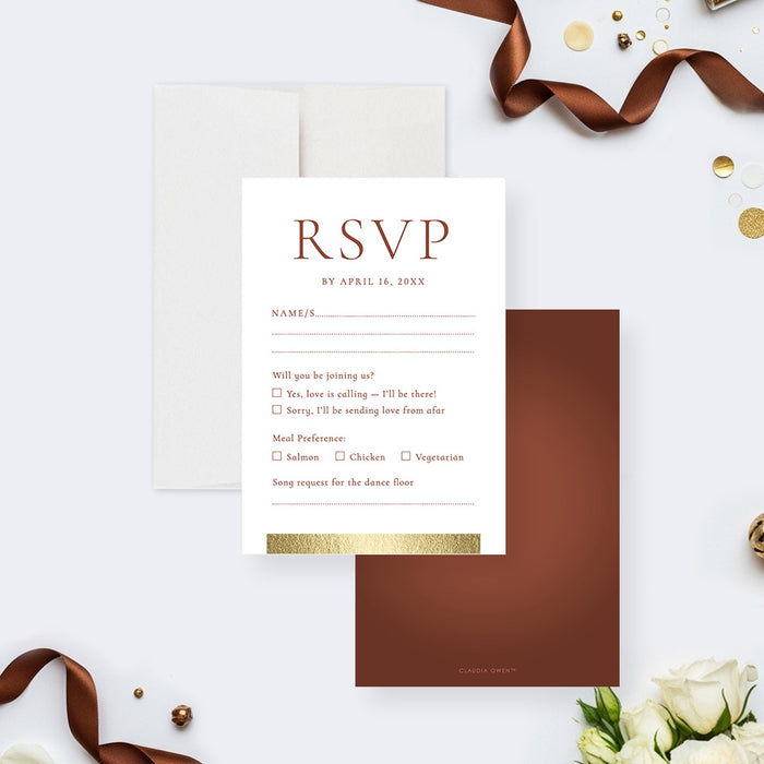 Terracotta Wedding Invitation Elegant Fall Design
