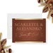 terracotta wedding save the date card with elegant lettering, warm accent details, and classic fall wedding style-front