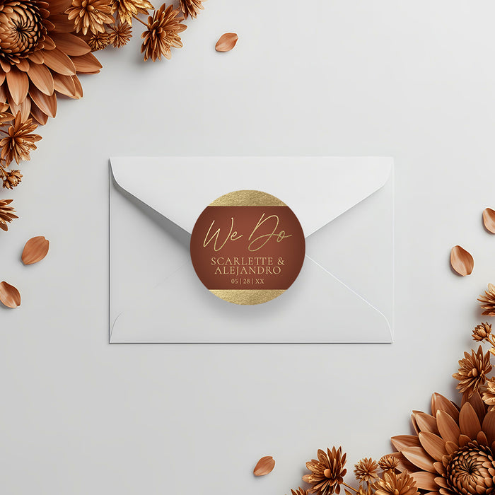Terracotta Wedding Invitation Elegant Fall Design