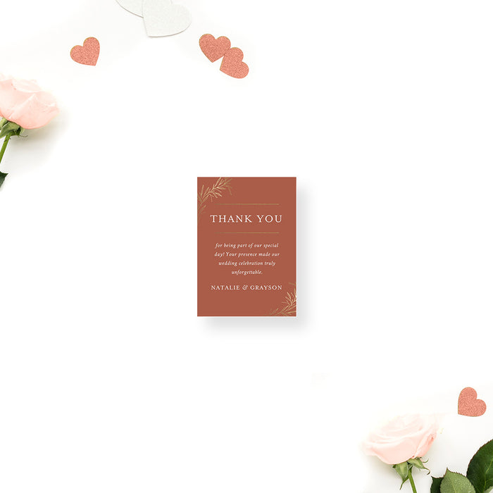 Terracotta Wedding Invitation Rustic Boho Gold Foliage