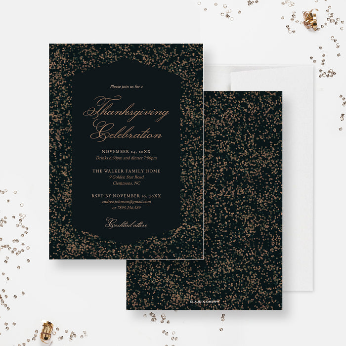 Formal Thanksgiving celebration digital invitation template editable design
