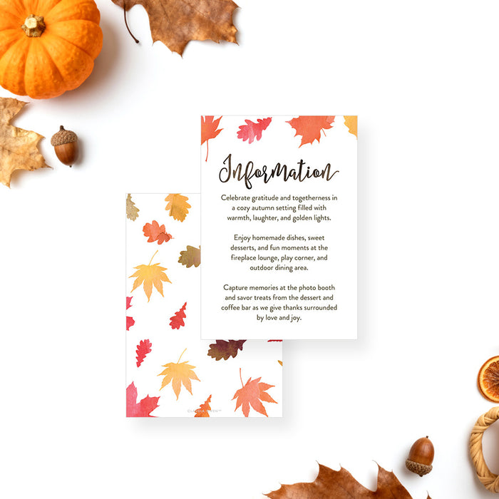Thanksgiving Dinner Invitation Fall Leaves Family Party Invite