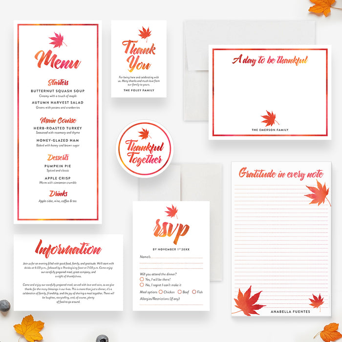 Thanksgiving Dinner Invitation Fall Feast Friendsgiving Party