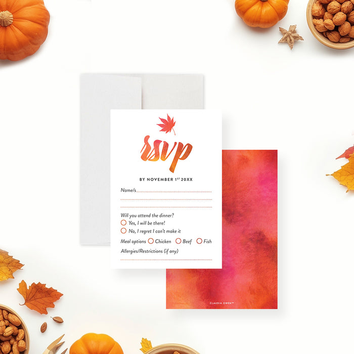 Thanksgiving Dinner Invitation Fall Feast Friendsgiving Party