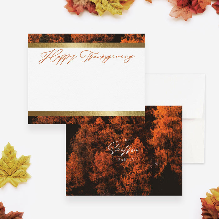 Elegant Thanksgiving greeting card for family, friends, and clients
