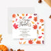fall thanksgiving invitation with colorful autumn leaves dinner party invite-front-back