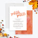 Thanksgiving invitation with a “Gobble Gobble” design in warm orange tones, ideal for family feasts and autumn celebrations.-front-back