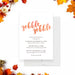 Thanksgiving invitation with a “Gobble Gobble” design in warm orange tones, ideal for family feasts and autumn celebrations.-front