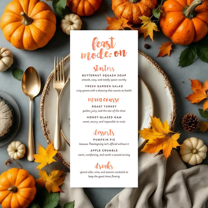 Thanksgiving Invitation Gobble Gobble Fall Dinner Party Card