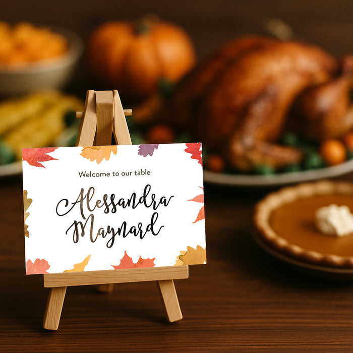 Thanksgiving Dinner Invitation Fall Leaves Family Party Invite
