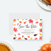 thanksgiving save the date card with autumn leaves and fall party details-front