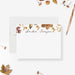 Personalized fall note card with watercolor leaves and custom name
