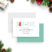 Holiday party save the date card with winter mitten illustration and festive cocktail theme for a year end celebration.-front-back