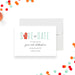 Holiday party save the date card with winter mitten illustration and festive cocktail theme for a year end celebration.-front
