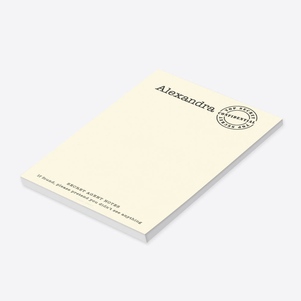 Top Secret Agent Notepad, Secret Birthday Party Favor Notepad, Fun Con ...