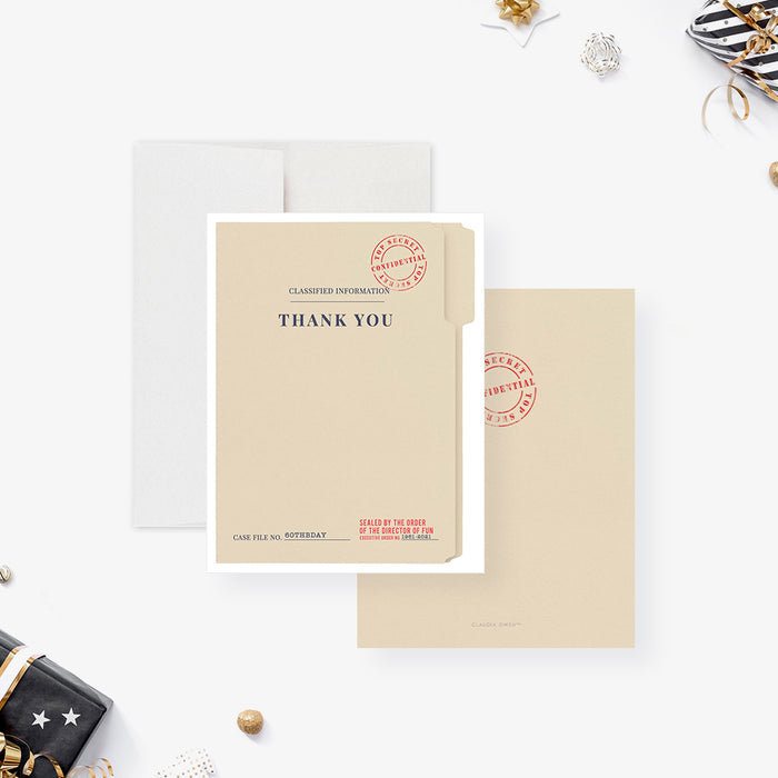 top secret birthday thank you card with confidential file design and red classified stamp-front-back