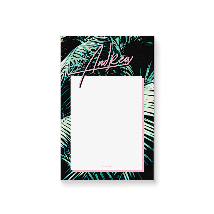 Tropical Notepad with Palm Leaves, Summer Birthday Party Favor, Personalized Gift for Nature Lover, Tropics Stationery Writing Paper Pad