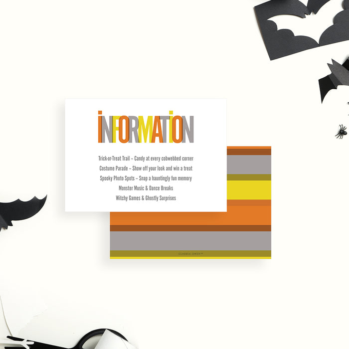 Trick or Treat Halloween Party Invitation Modern Colorful Card