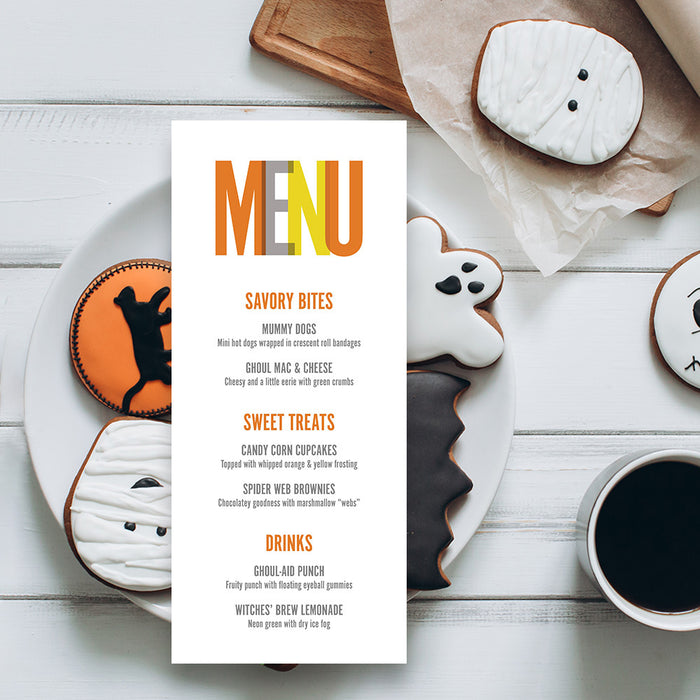 Trick or Treat Halloween Party Invitation Modern Colorful Card