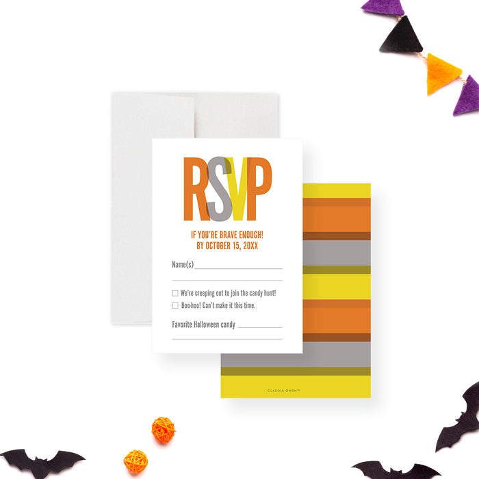 Trick or Treat Halloween Party Invitation Modern Colorful Card
