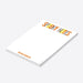Personalized Halloween notepad with colorful lettering design, spooky season stationery for Halloween party favors and trick or treat gifts.-side