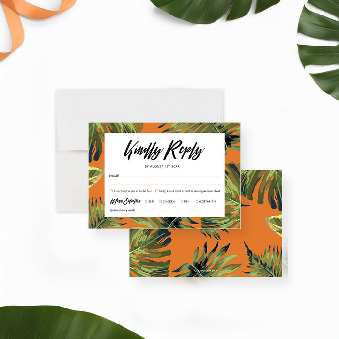 Tropical Bachelorette Party Invitation with Botanical Leaf Design