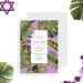 Bat Mitzvah invitation card with a Star of David and tropical design, custom-printed for Jewish celebrations.-front