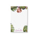 Personalized Bat Mitzvah notepad with your photo, tropical palm leaves, and a Star of David design.