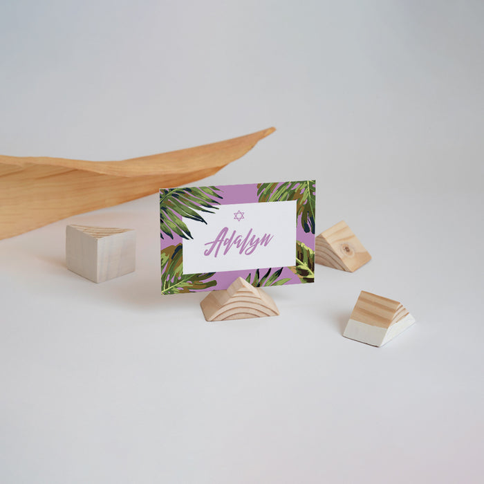 Tropical Bat Mitzvah Invitation with Botanical Leaf Design