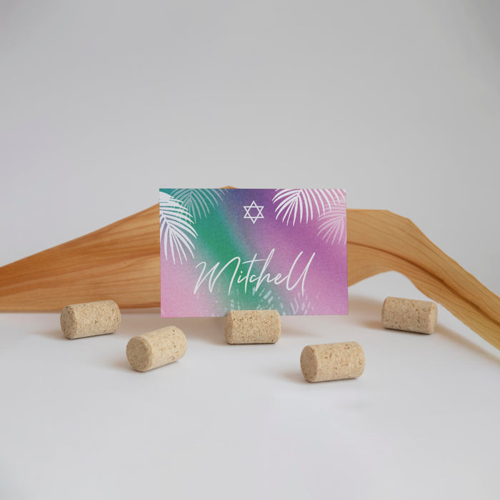 Tropical Bat Mitzvah Invitation Colorful Jewish Celebration Card