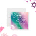 Colorful Bat Mitzvah save the date card featuring tropical palm leaves and Star of David for a Jewish coming-of-age celebration.-front