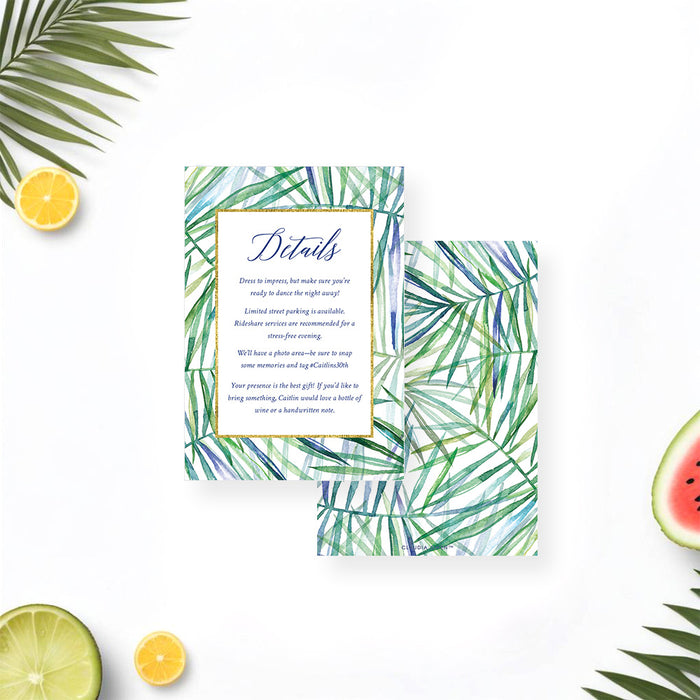 Tropical Cocktail Party Invitation Botanical Birthday Card
