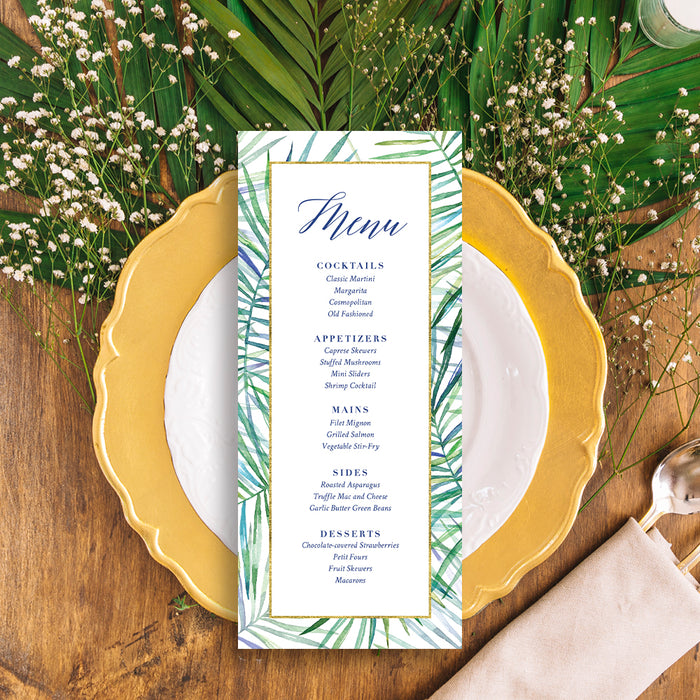 Tropical Cocktail Party Invitation Botanical Birthday Card