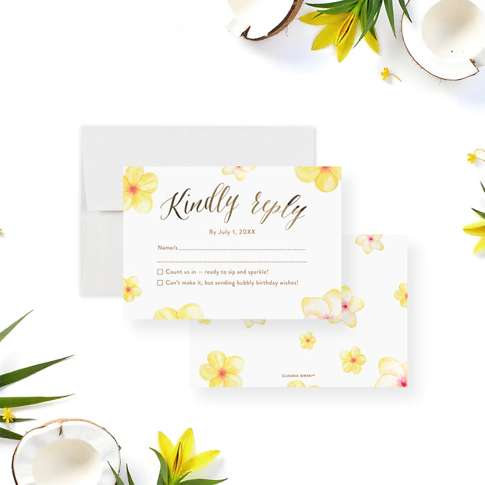 Tropical Cocktail Party Invitation Floral Summer Birthday Invite