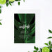 modern tropical birthday invitation featuring a lush green monstera leaf for garden cocktail parties and summer events-front