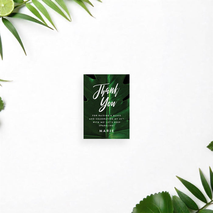Cocktail Party Birthday Invitation Tropical Monstera Leaf