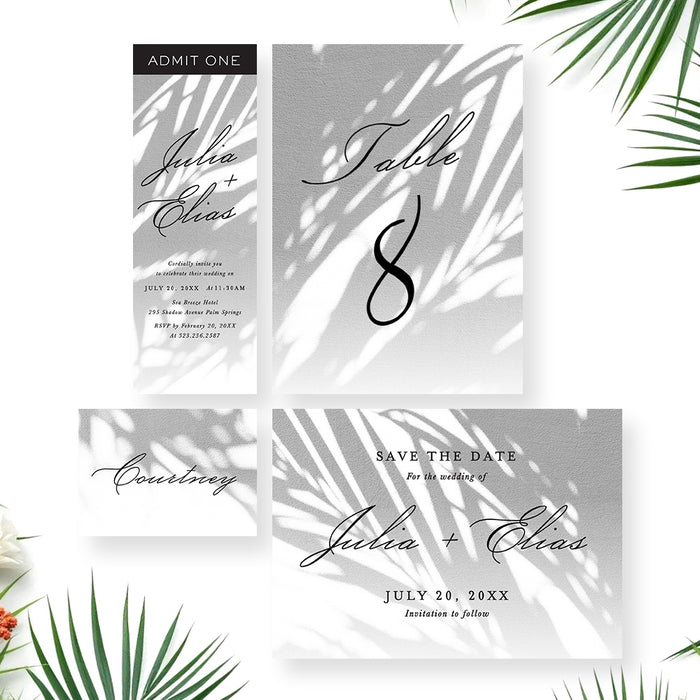 Tropical Palm Wedding Invitation Garden Party Card