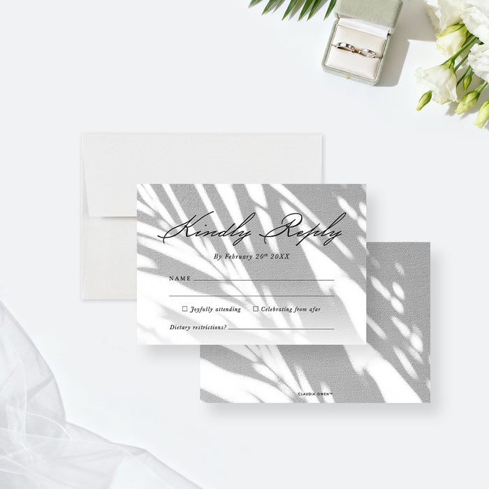 Tropical Palm Wedding Invitation Garden Party Card