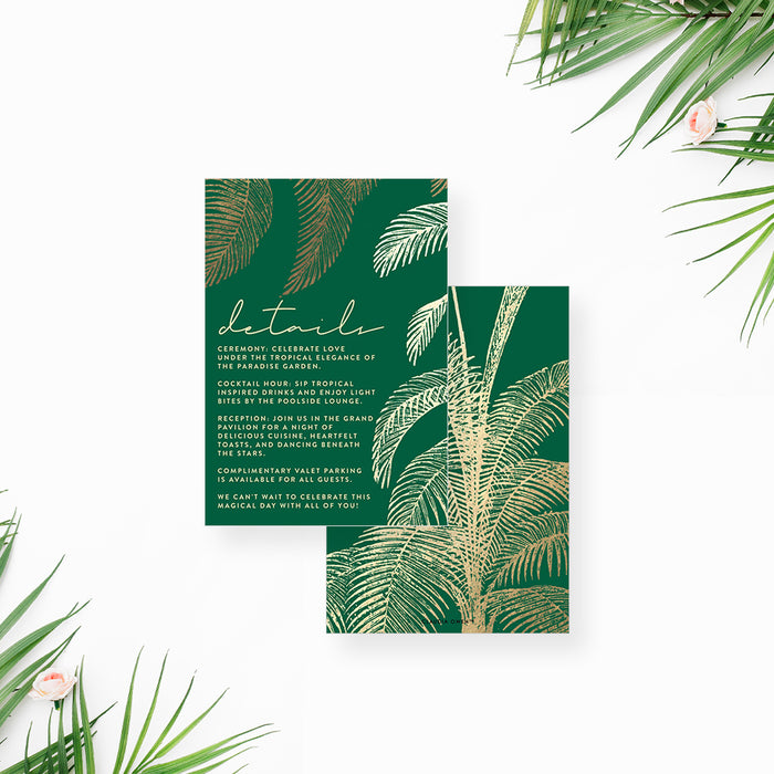 Tropical Palm Leaf Wedding Invitation Green Summer