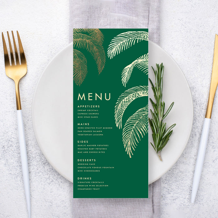 Tropical Palm Leaf Wedding Invitation Green Summer