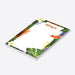 Personalized notepad with tropical leaves and flowers, ideal for daily stationery use.-side