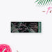 tropical birthday ticket invitation with dark palm leaf background and pink script lettering for a summer beach party