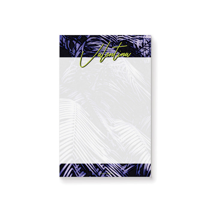 Tropical Summer Notepad with Purple Palm Leaves, Island Vibes Stationery Writing Paper Pad, Barbecue Party Favor, Personalized Summer Gifts