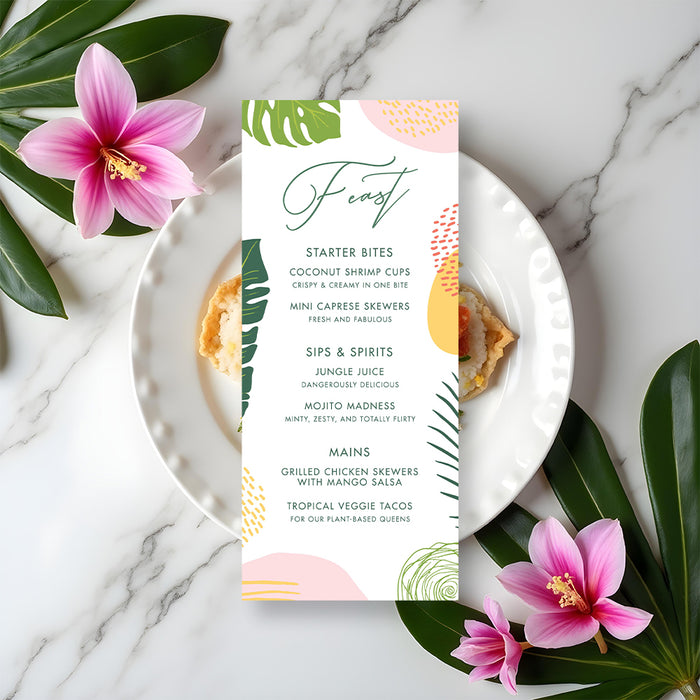Bachelorette Party Invitation Tropical Botanical Design