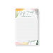 Personalized tropical bachelorette notepad featuring botanical leaves and foliage in soft pastel colors