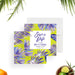 Tropical save the date card with palm leaves design, custom-printed card for birthdays, luau nights, or summer celebrations.-front-back