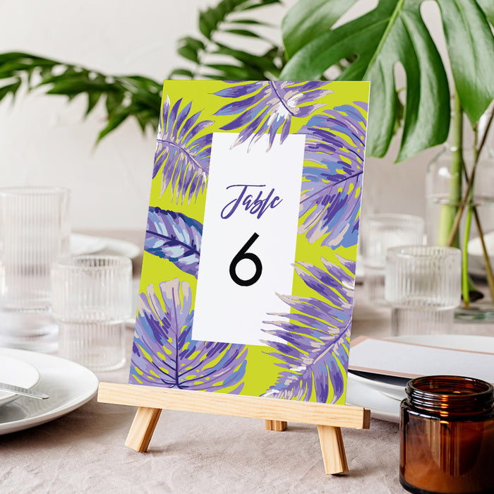 Birthday Invitation Tropical Leaf Botanical Design