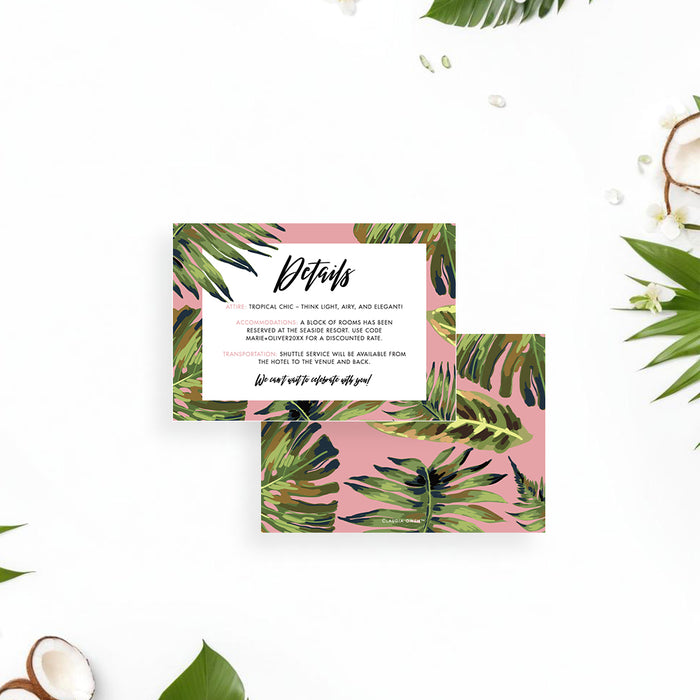 Tropical Wedding Invitation Greenery Palm Leaf Design
