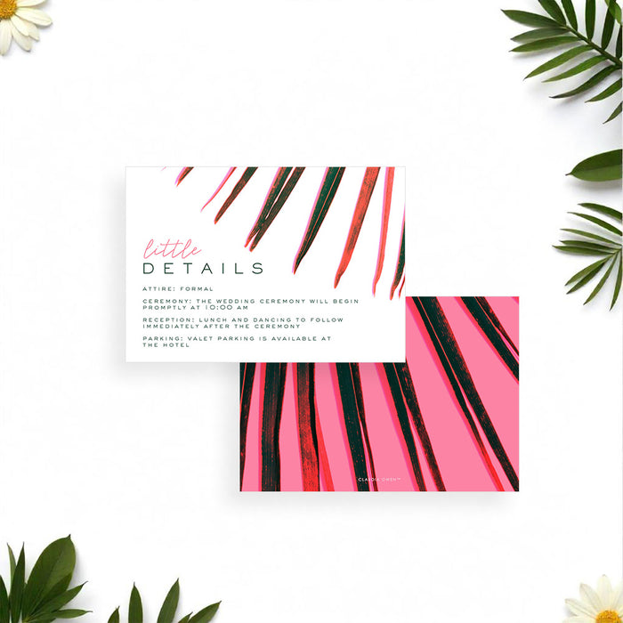 Tropical Wedding Invitation Modern Palm Leaf Card