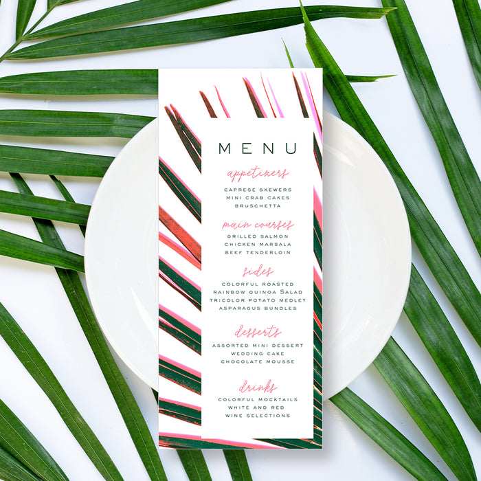 Tropical Wedding Invitation Modern Palm Leaf Card